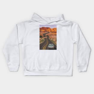 Ghostie on a Road Trip Among the Canyons Kids Hoodie